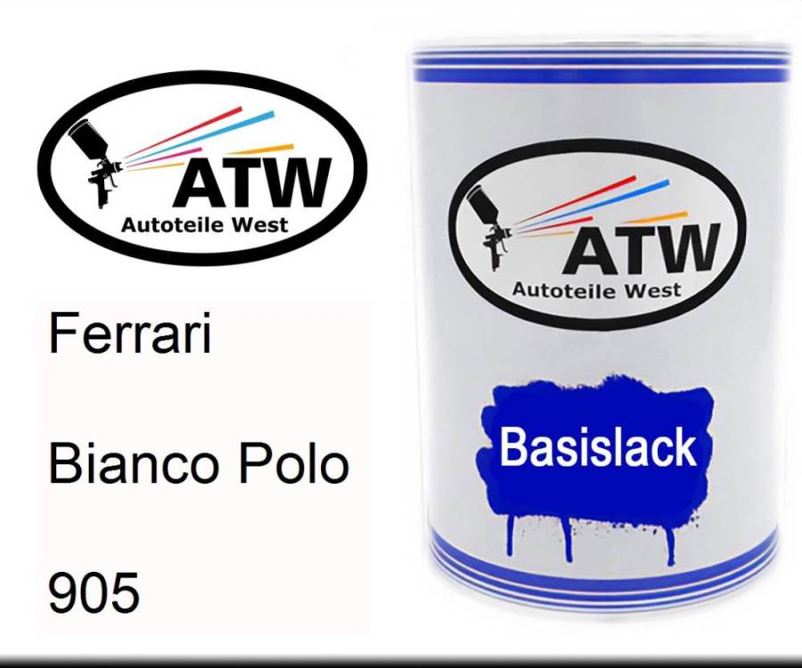 Ferrari, Bianco Polo, 905: 500ml Lackdose, von ATW Autoteile West.